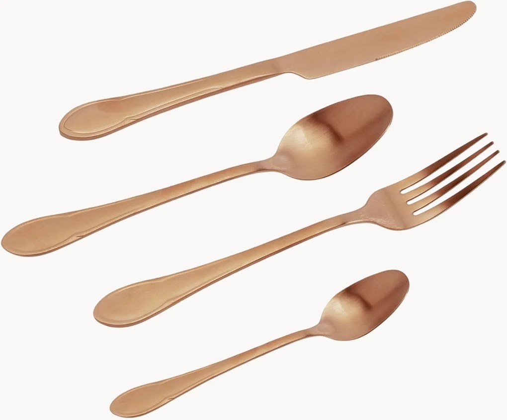 Mat geborstelde bestekset Cucina, handgemaakt, 4 personen, 16-delig