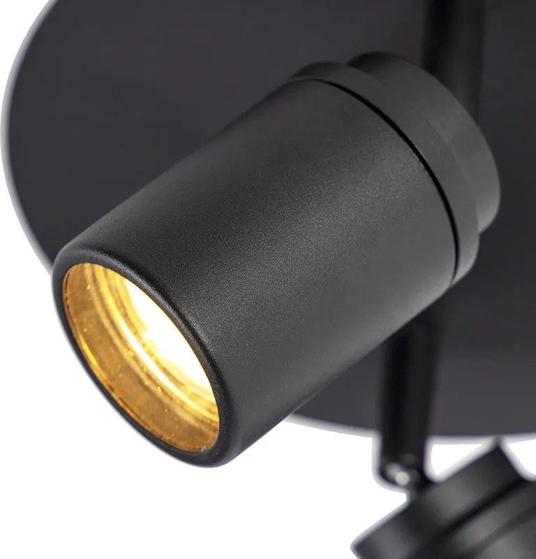 Smart Moderne spot zwart incl. GU10 2-lichts IP44 - Ducha