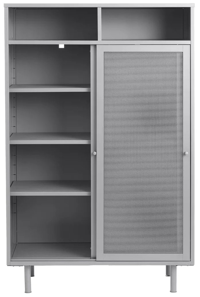 Metalen Kast Met Schuifdeuren Greige - 90x40x140cm.