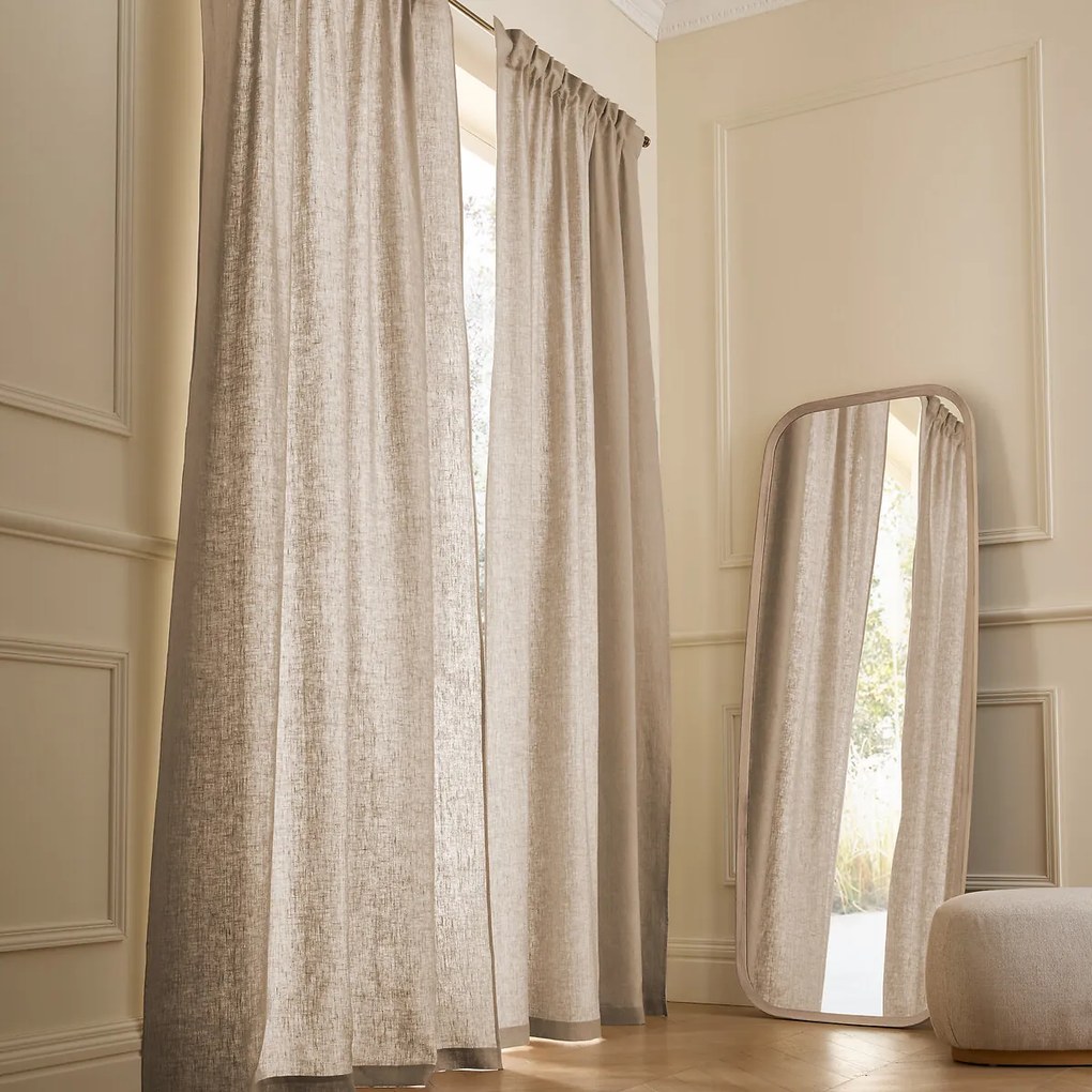 Gordijn van gewassen Linnen met ruflette-afwerking, Private