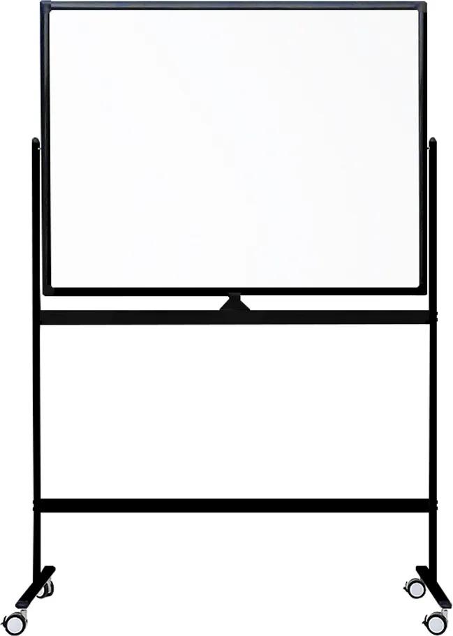 Verrijdbaar whiteboard - Dubbelzijdig en magnetisch - 100x150 cm - Zwa