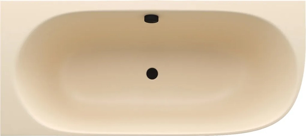 Polysan Sussi halfvrijstaand bad links mineraalmarmer 160x70cm beige mat