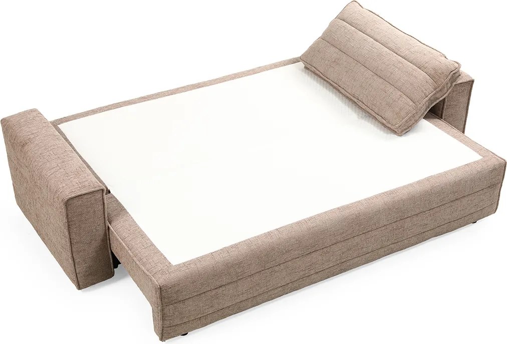 Bruine Slaapbank Met Strepen Stiksel