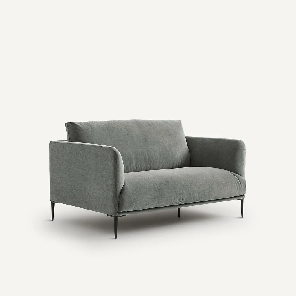 2-zitsbank in stonewashed fluweel Oscar, ontwerp Emmanuel Gallina