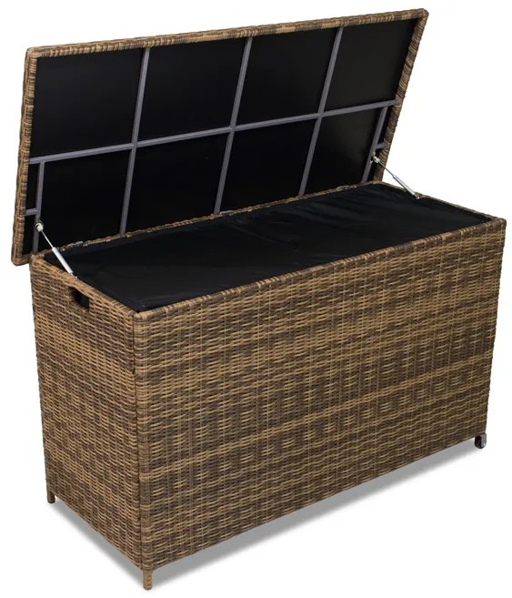 Kunststof rotan tuinbox voor kussens Toledo 945l bruin Garden Point