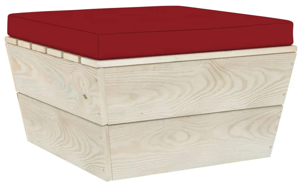vidaXL Tuinhocker met kussen pallet geïmpregneerd vurenhout