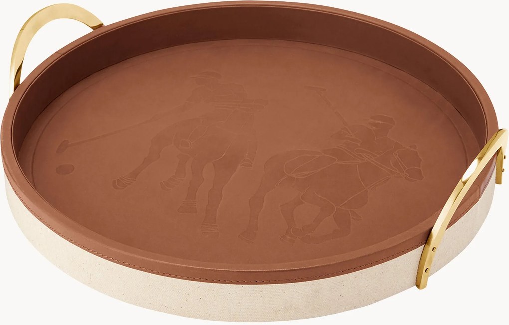 Rond leren dienblad Garrett