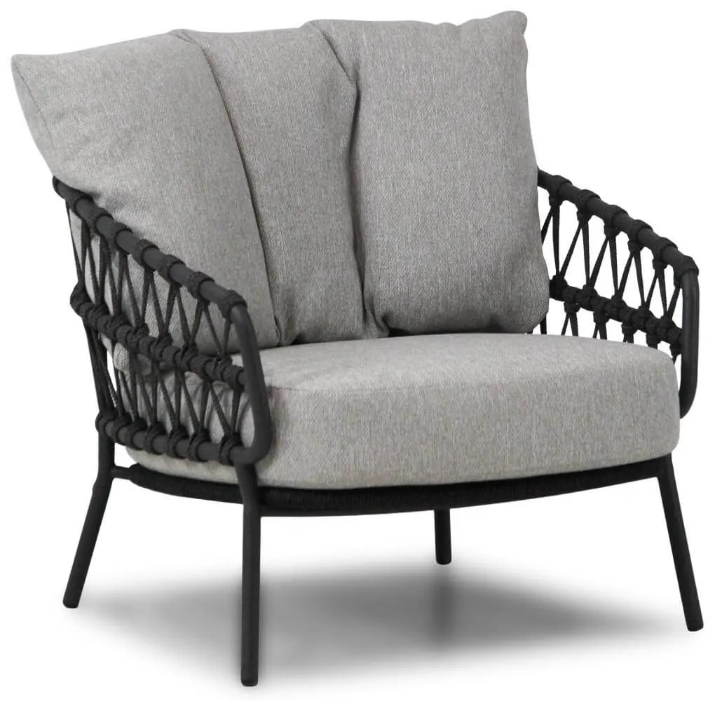 Loungestoel Aluminium/wicker Grijs-antraciet 4 Seasons Calpi