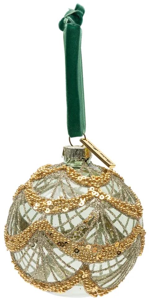 Rivièra Maison - Glam &amp; Sparkle Ornament Dia 8 - Kleur: groen