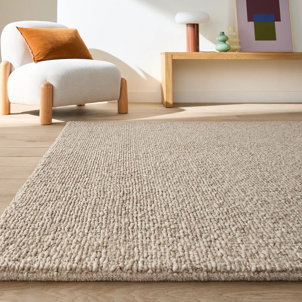 Vloerkleed met grove, fluweelachtige lussen, CURL