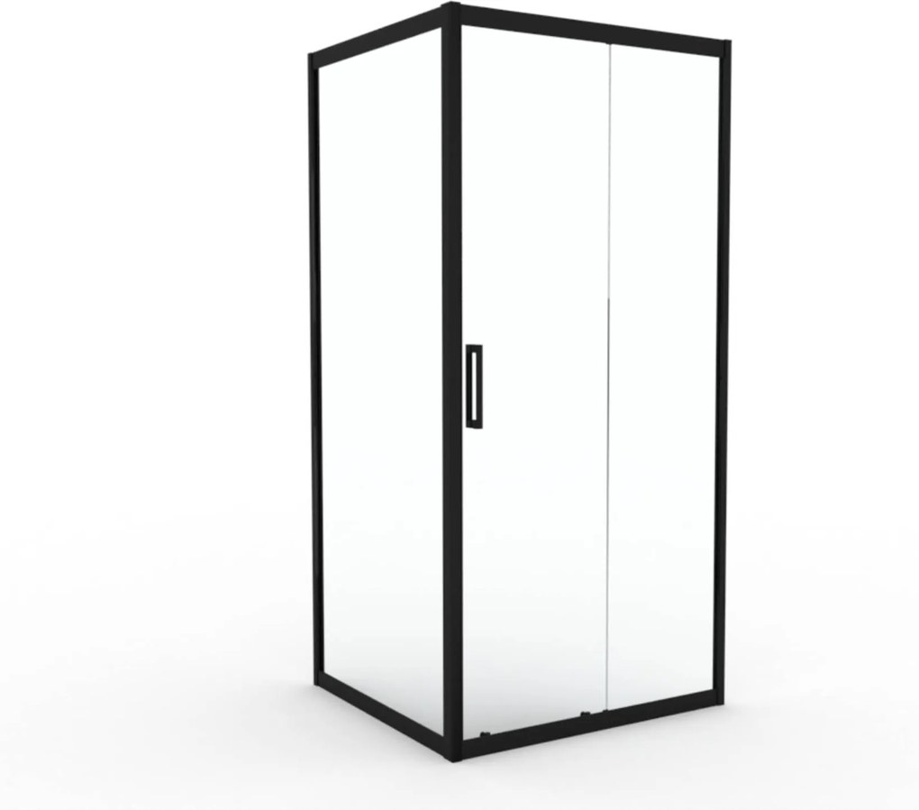 Saqu Sturdy douchecabine met schuifdeur incl. antikalk 120x90cm mat zwart