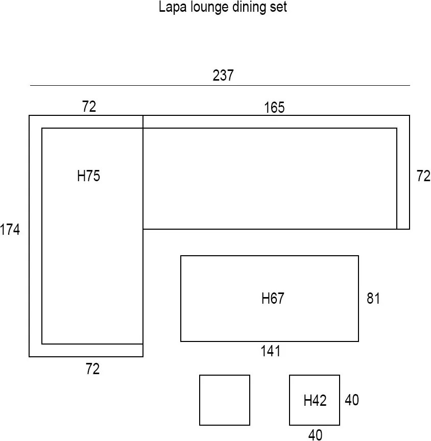 Garden Impressions Lapa lounge dining set 5-delig - grijs