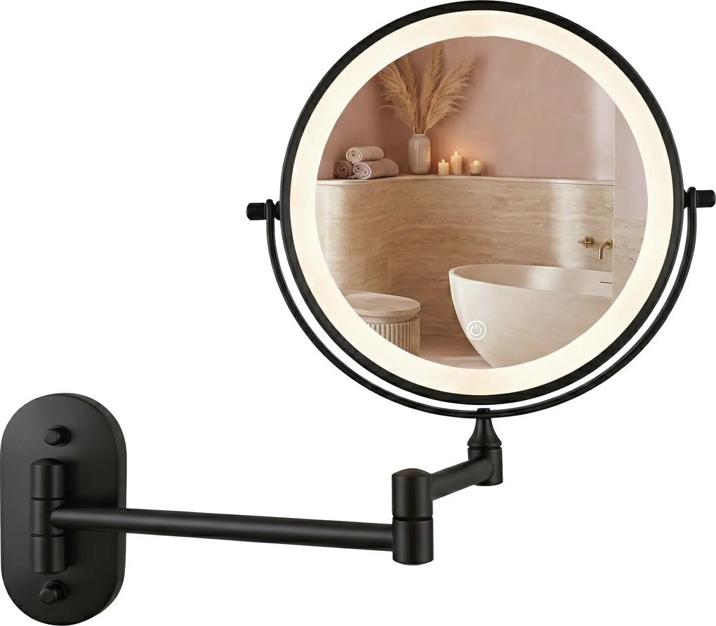 LED Spiegel Glow Black