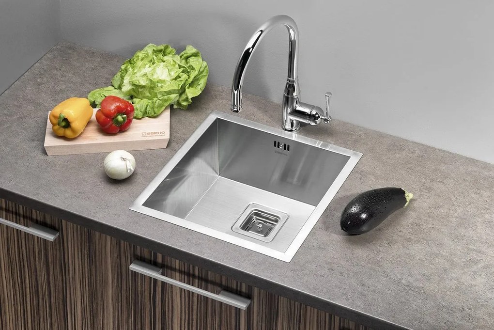 Sapho Zero spoelbak 44x43x20cm RVS