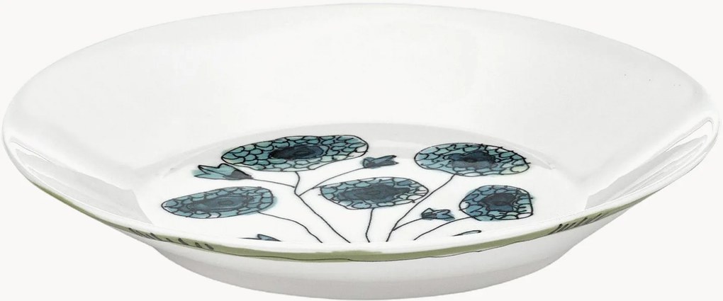 Fine Bone China diepe borden Midnight Flowers, 2-delig