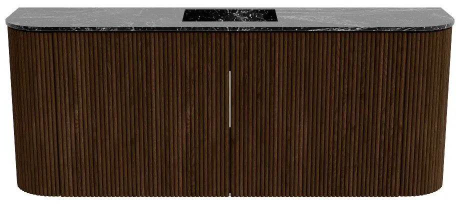 Mondiaz Joya DLux 105cm toiletmeubel ronding links/rechts walnut met wastafel faye midden zonder kraangat lava