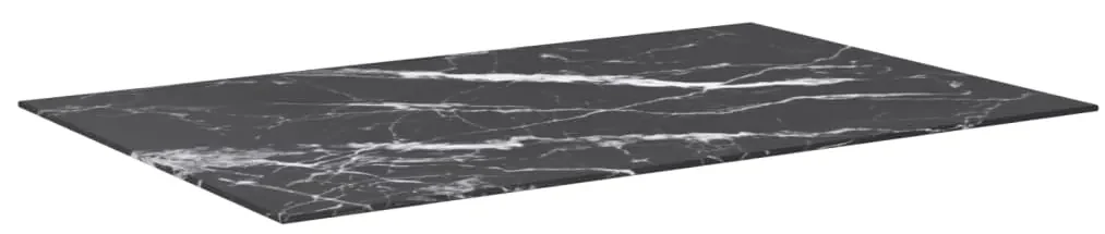 vidaXL Tafelblad 100x62 cm 8 mm gehard glas met marmeren design zwart
