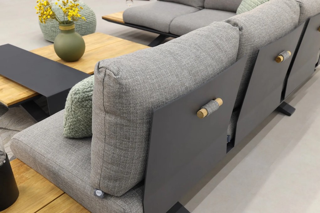 Suns Stockholm loungeset - Antraciet/teak - Light anthracite