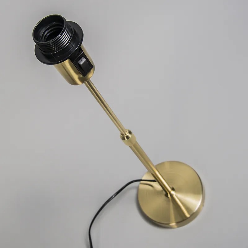 Tafellamp goud/messing met kap wit 25 cm verstelbaar - Parte