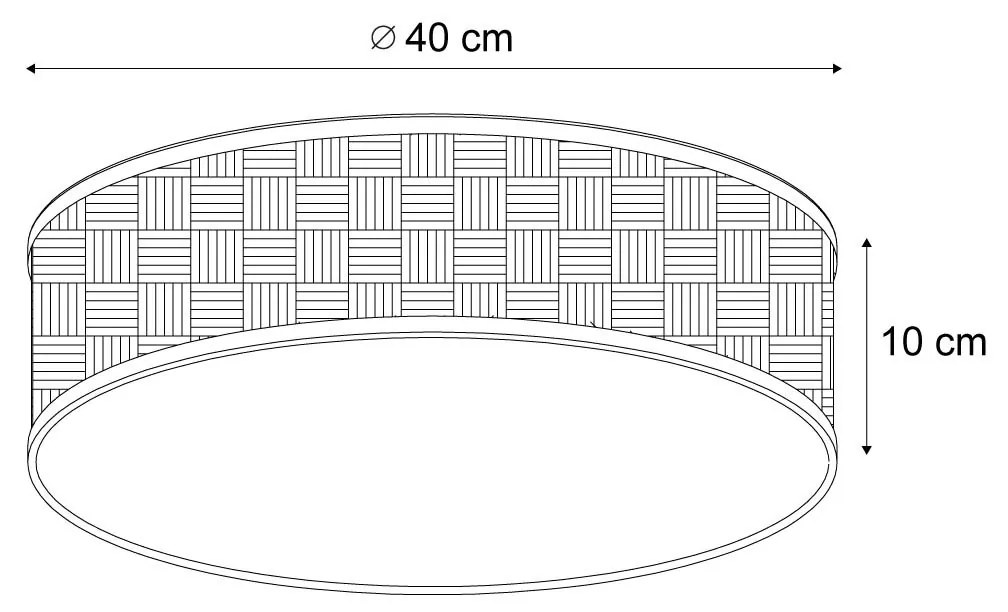 Oosterse plafondlamp rotan 38cm - TrammyOosters E27 rond Binnenverlichting Lamp