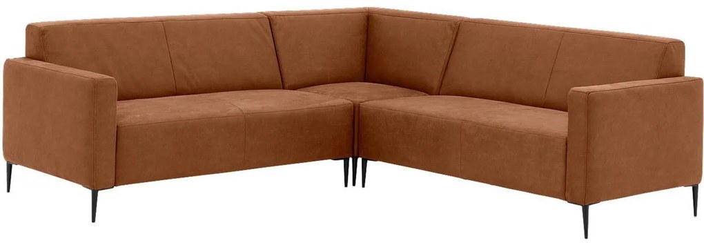 Goossens  Key West cognac, micro leer, 2,5-zits, modern design