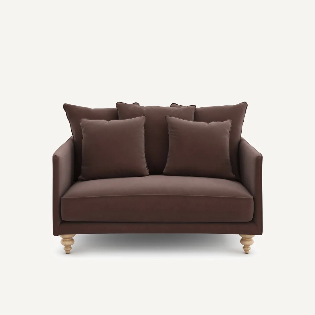 2-zits compacte bank in linnen fluweel, LAZARE