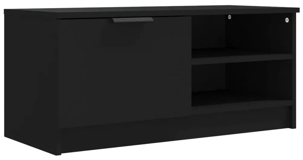 vidaXL Tv-meubel 80x35x36,5 cm bewerkt hout zwart