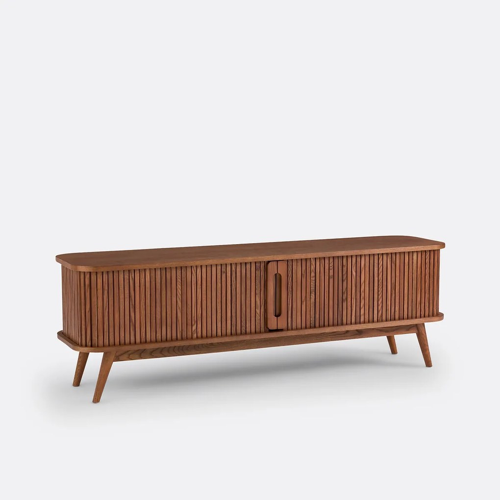 Essen en gefineerd tv-meubel, 2 schuifdeuren, breedte 160 cm, WAPONG