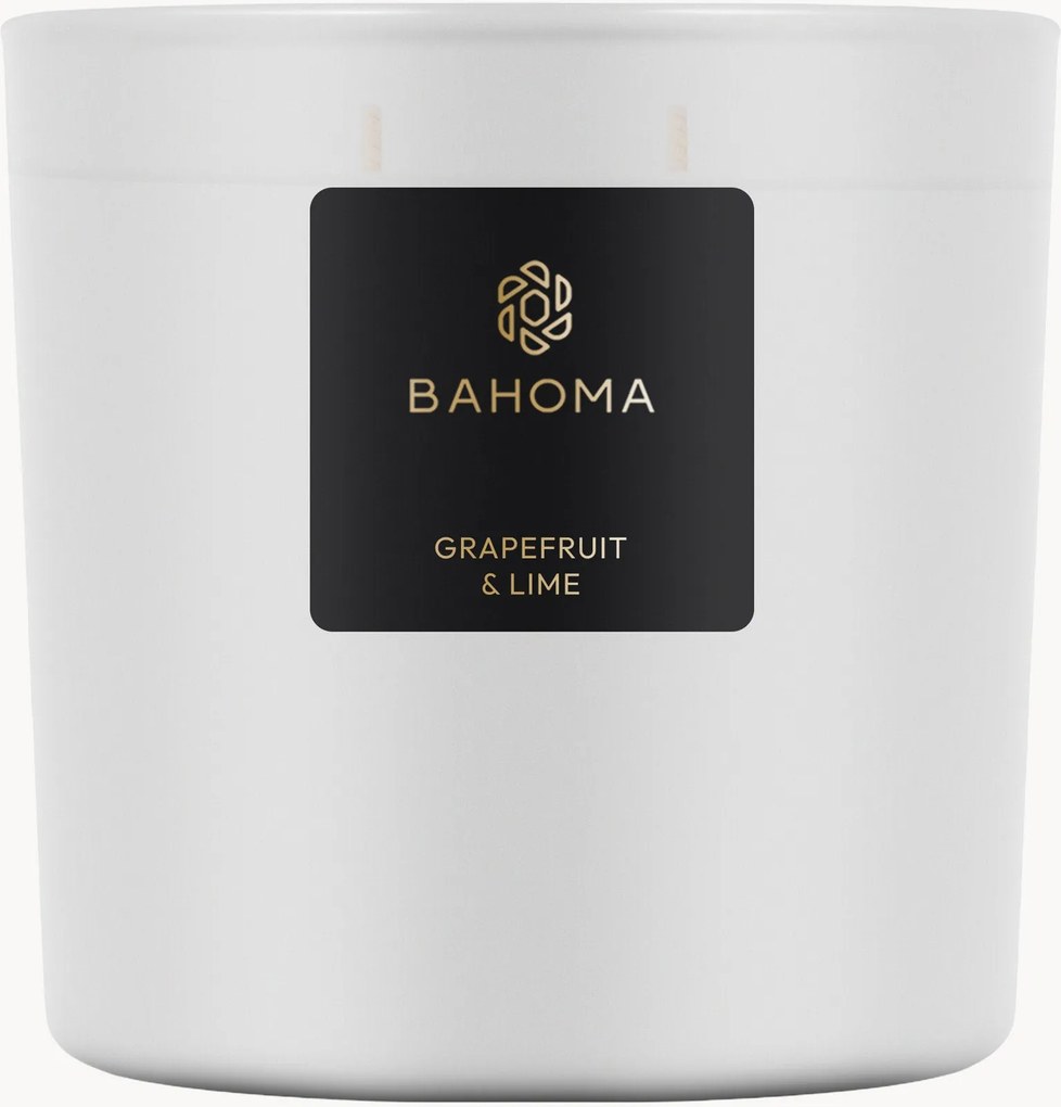 Handgemaakte 3-lonts geurkaars Grapefruit & Lime (grapefruit, limoen, jasmijn & patchouli)