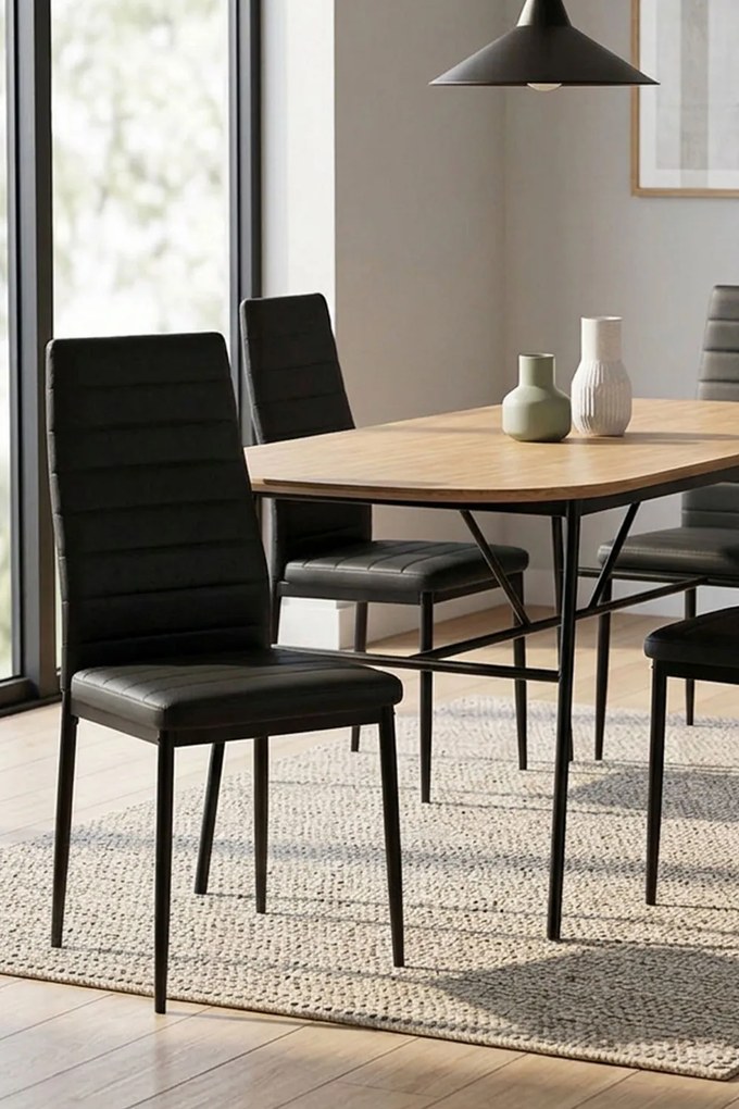 Set 4 Lauter Kunstlederen Stoelen