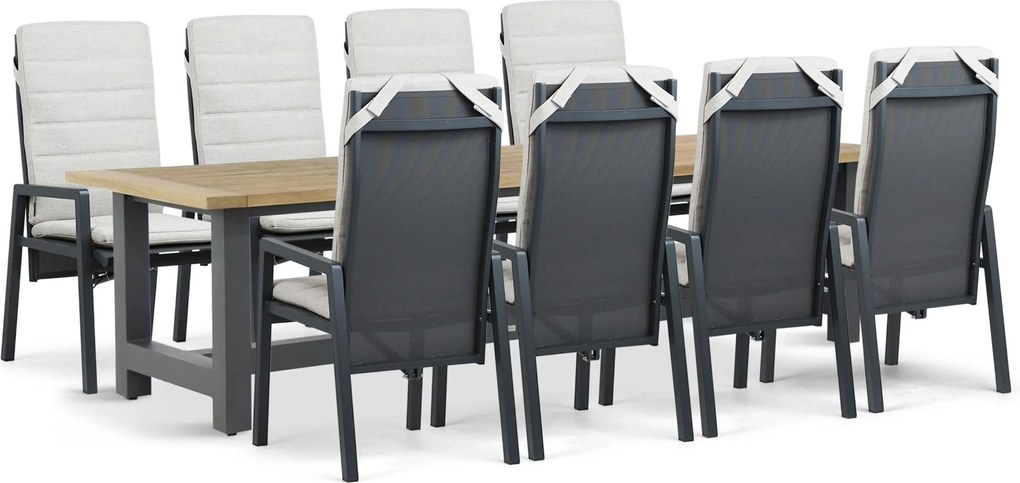 Tuinset 8 personen 300 cm Aluminium Grijs Lifestyle Garden Furniture Vivaro/San