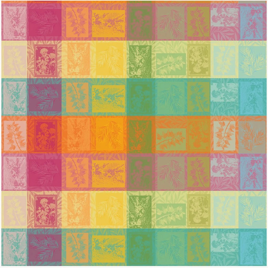 Rond katoenen tafelkleed Arc En Ciel met acrylcoating in jacquardweving