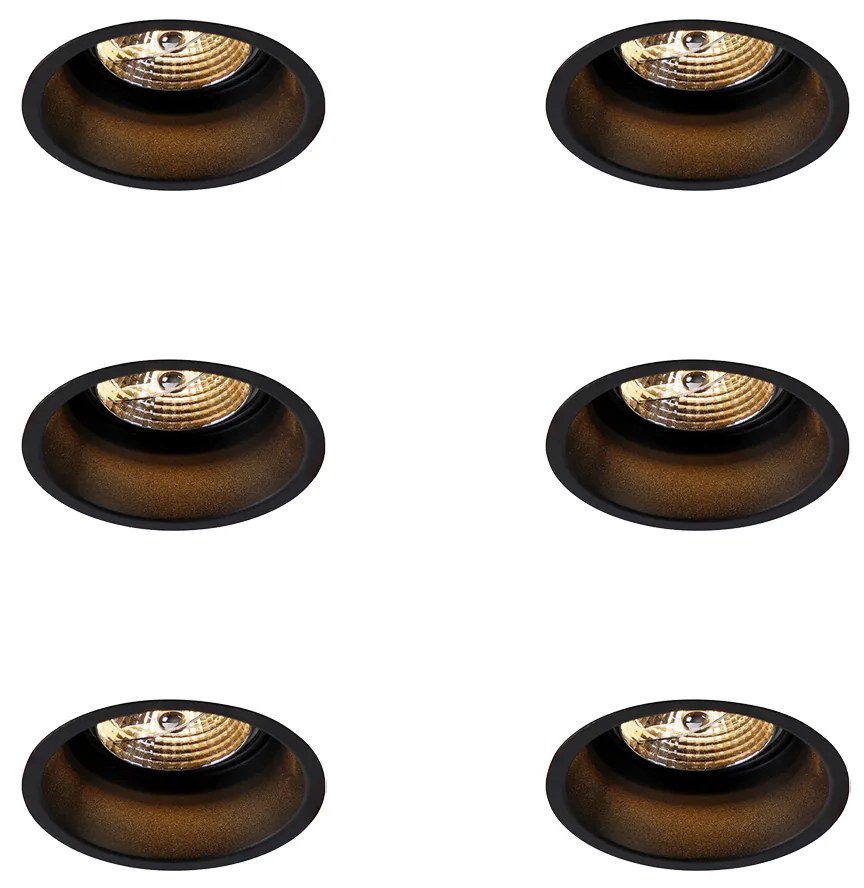Set van 6 Moderne inbouwspot zwart AR70 - Dept GU10 Binnenverlichting Lamp