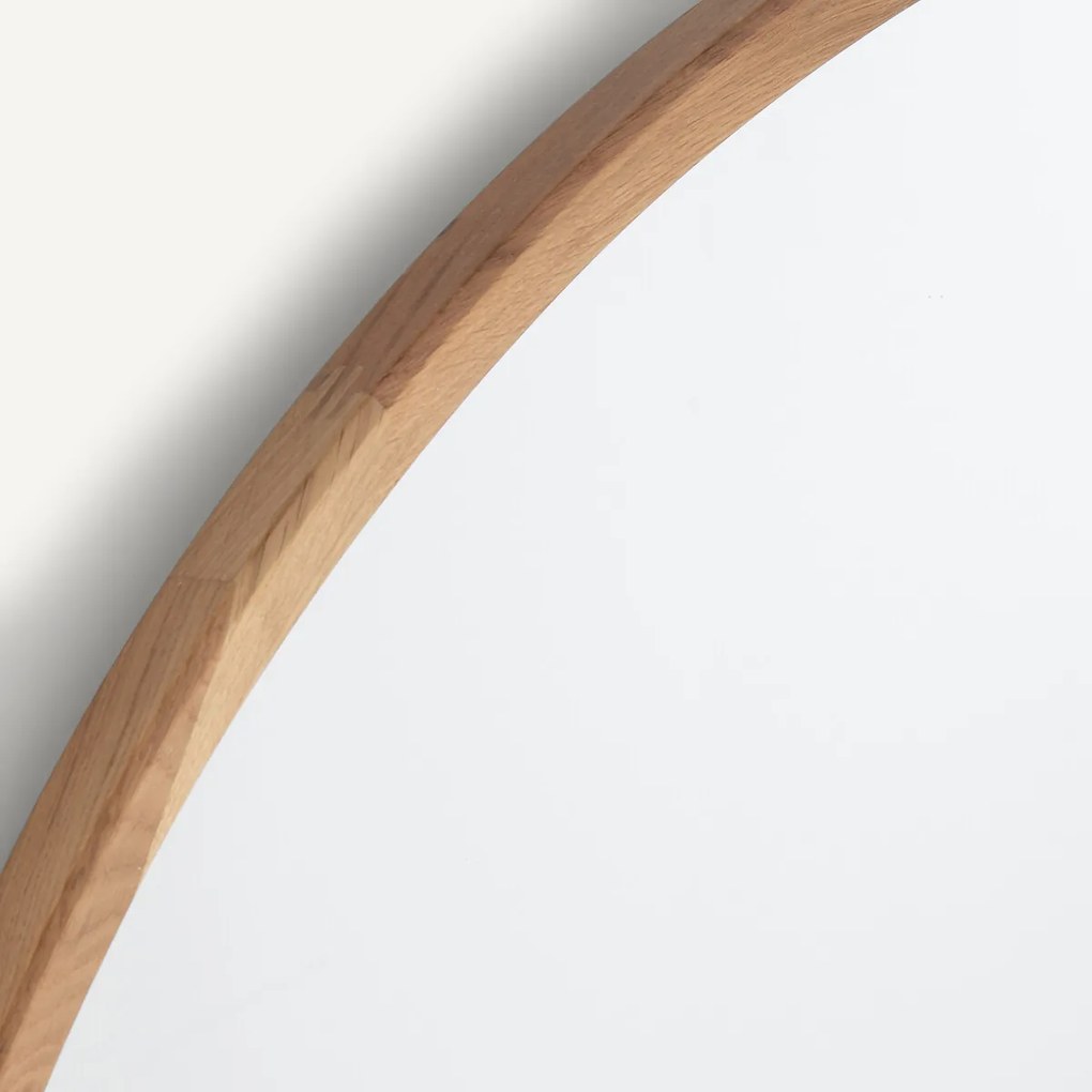 Ronde spiegel van massief eikenhout, diameter 100 cm, Orion