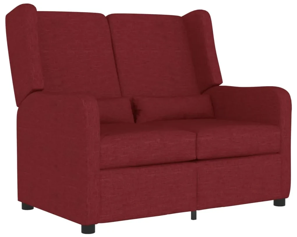 vidaXL Fauteuil 2-zits verstelbaar stof wijnrood