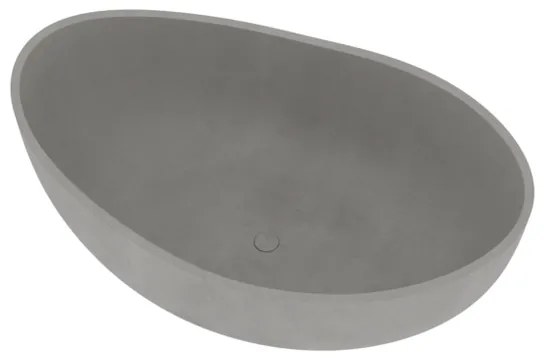 Ideavit IDEA.SENSE-D5 vrijstaandbad - 160x97,5x58cm - anti-kras - nano-coating - inclusief pop-up afvoer - Beton D5 290337-D5