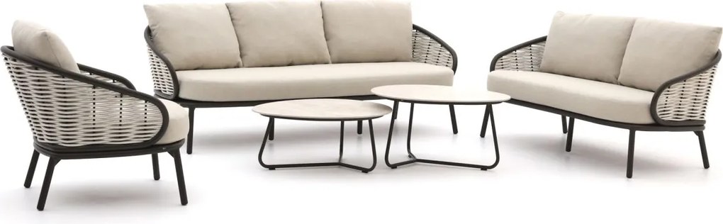 Stoel-bank loungeset Apple Bee | 6 personen | Loungeset Beige | Wicker (vlechtwerk) | Kees Smit Tuinmeubelen
