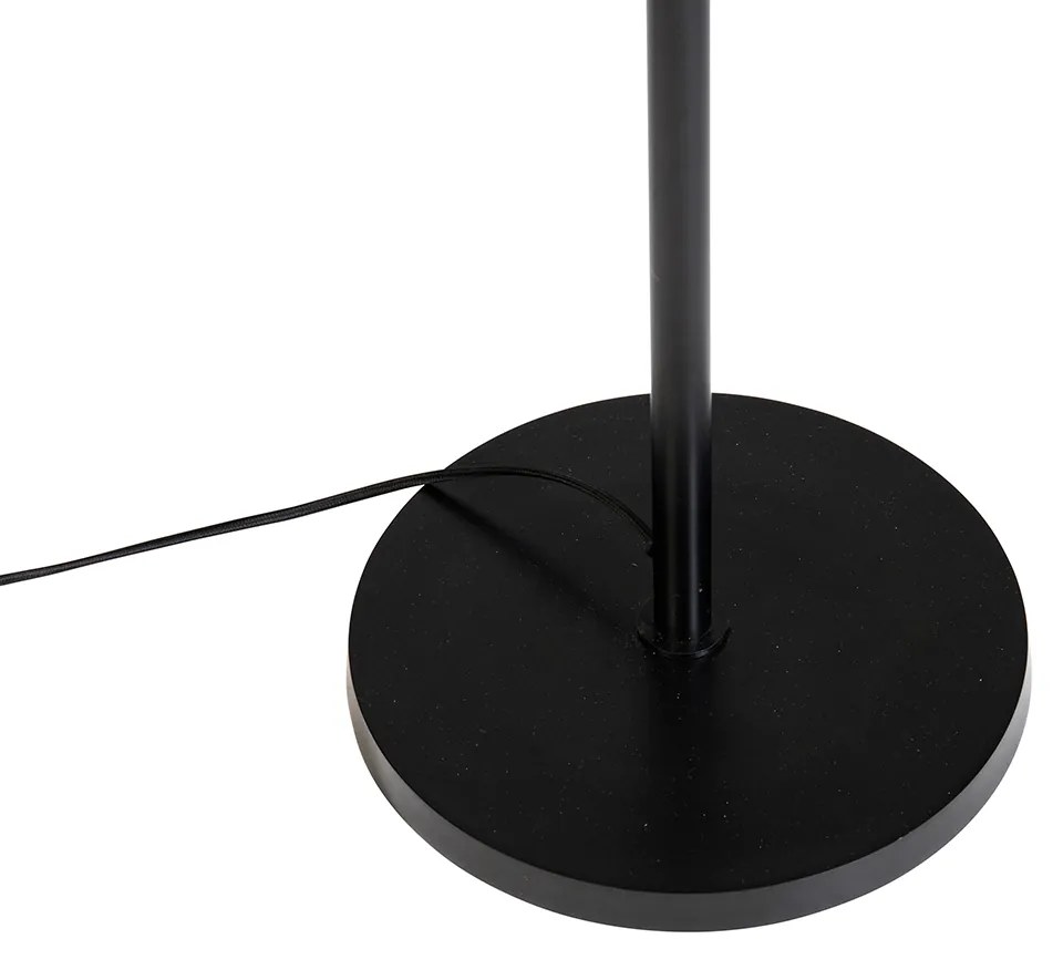 Art Deco vloerlamp goud met zwart - Wesley