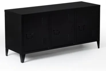 Tv-kast In Staal Pohpli Zwarte Koolstof - Sklum