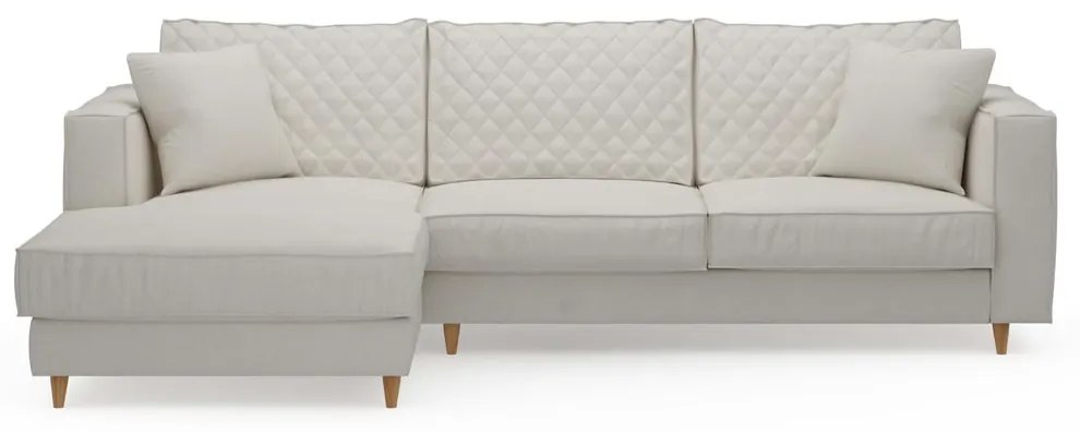 Rivièra Maison - Kendall Sofa with Chaise Longue Left, oxford weave, alaskan white - Kleur: bruin