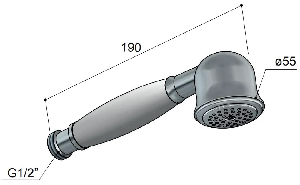 Hotbath Amice M395 klassieke handdouche 5,5cm chroom