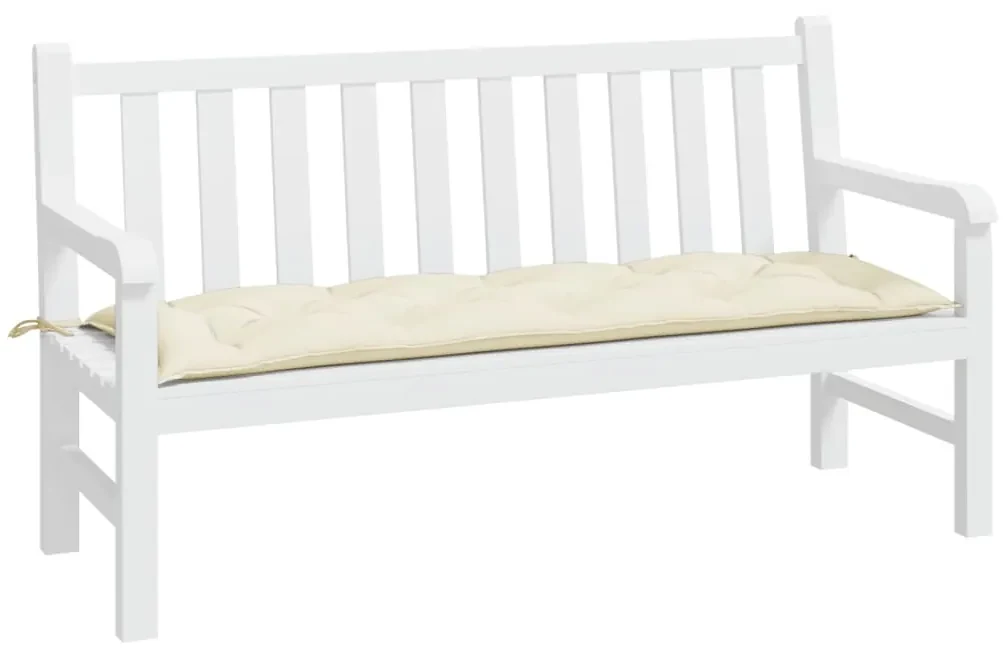 vidaXL Tuinbankkussen 150x50x7 cm stof crèmewit