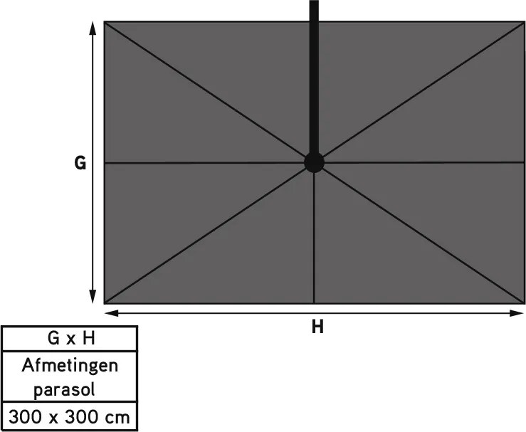 4-Seasons zweefparasol Siesta Premium 300 x 300 cm - Latte/Zand