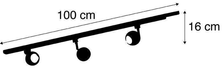 Smart modern railsysteem wit 1-fase incl. 3 Wifi GU10 - Gissi