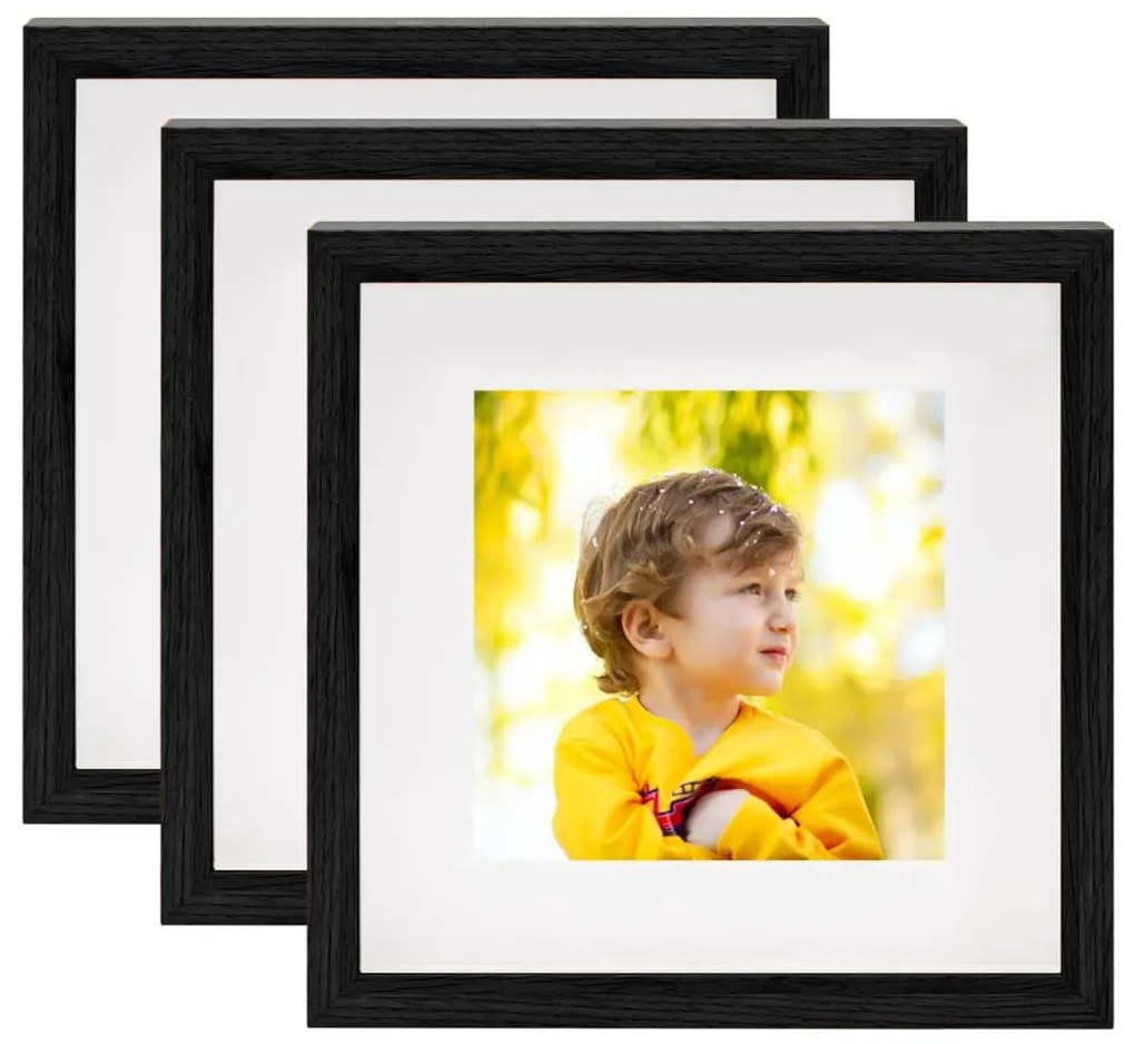 vidaXL Fotolijsten 3 st voor 20x20 cm foto 3D 28x28 cm zwart