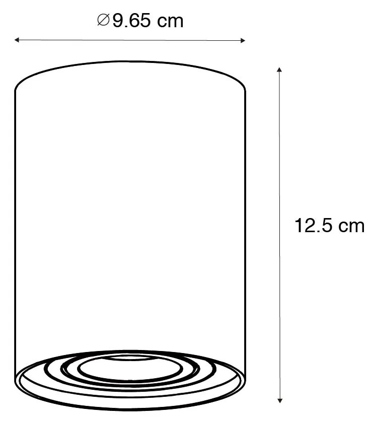 Smart plafondspot donkerbrons draai- en kantelbaar incl. Wifi GU10 50mm - Rondoo Up