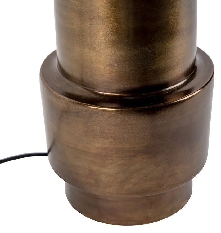 Art deco tafellamp brons velours kap rood met goud 40 cm - Bruut