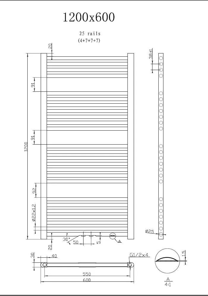 Best Design Zero badkamer radiator 120x60cm wit