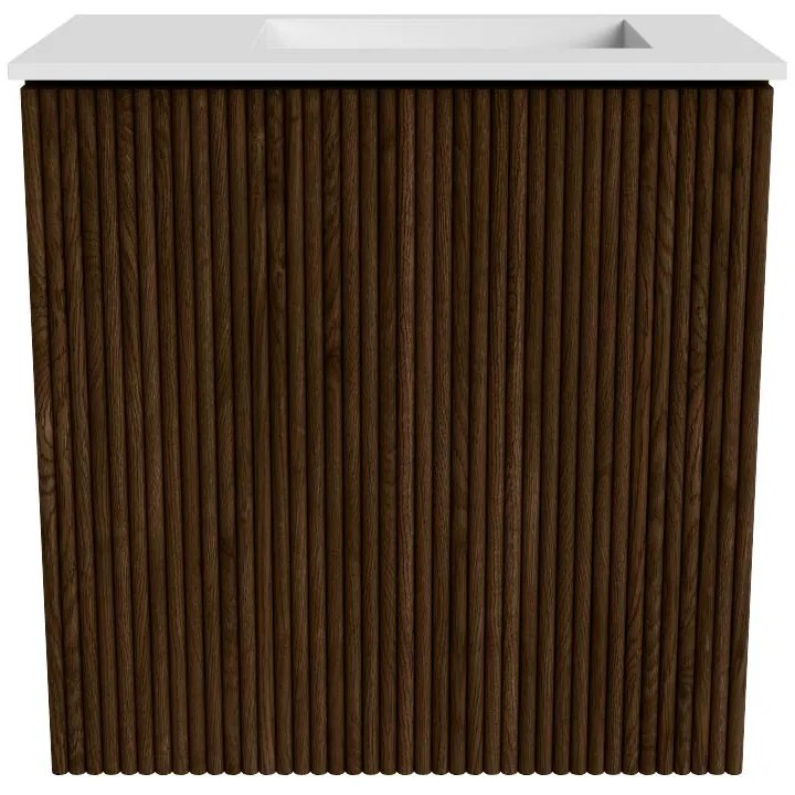 Mondiaz Joya 40cm toiletmeubel walnut met wastafel faye rechts 1 kraangat talc
