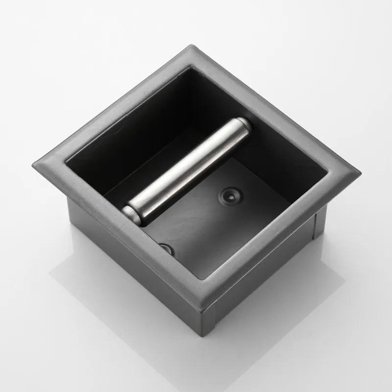 Saniclear Iron inbouw toiletrolhouder zonder klep gunmetal - verouderd ijzer